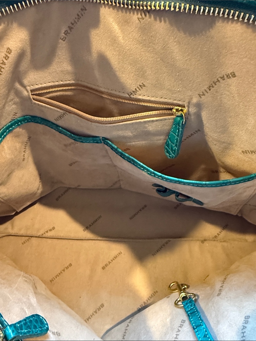 Brahmin Medium Asher Tote Ocean Melbourne Croc-Embossed Leather - Picture 5 of 7